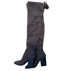 Marc Fisher Alinda Taupe Over The Knee Fashion Block Heel Boots Women Size 5M